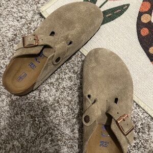 Suede Birkenstock Clogs